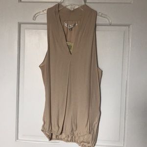 Max Studio size Small sleeveless tan blouse